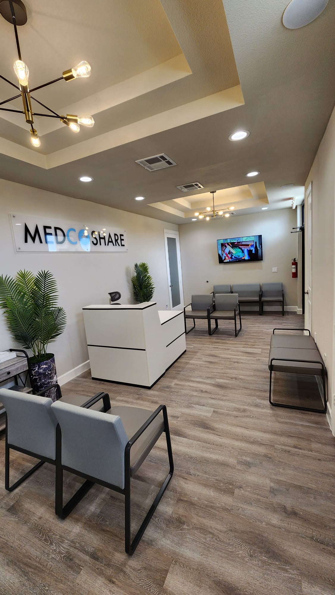 MedCoShare lobby in Pearland, Texas, near Houston.